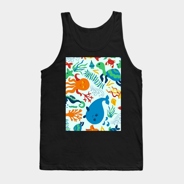 Ocean Animals Tank Top by sarakaquabubble